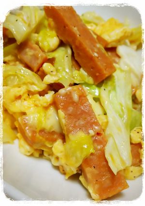 スパムとキャベツの卵炒め-レシピのメイン写真