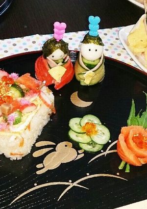 ひな祭り♪ちらし寿司とお雛様♡-レシピのメイン写真