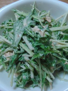 水菜とツナの梅マヨサラダ-レシピのメイン写真