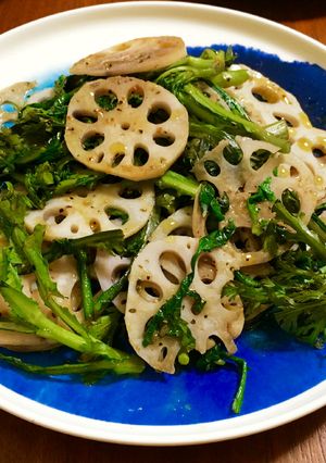 れんこんと春菊のホットサラダ-レシピのメイン写真