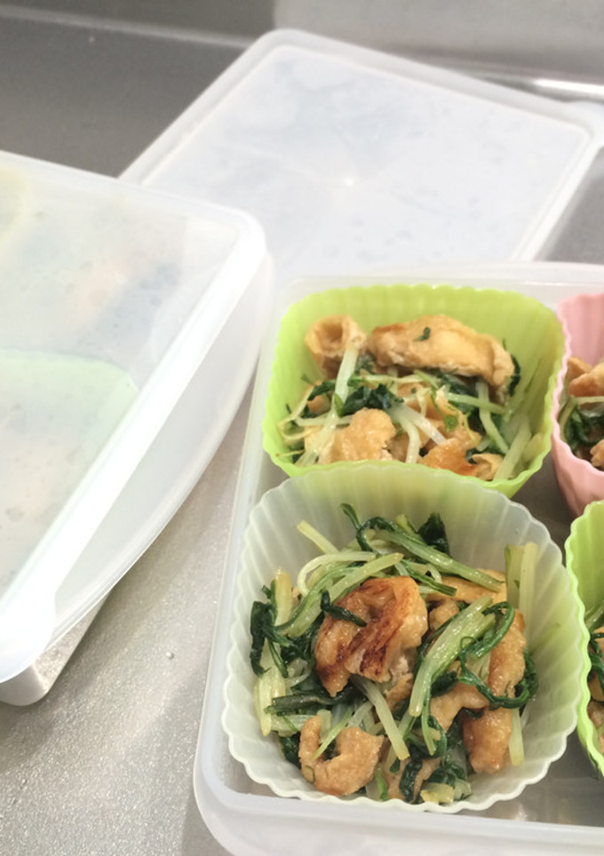 お弁当_冷凍_水菜と油揚げ炒め-レシピのメイン写真