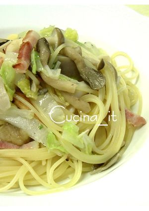 白菜とベーコンのクリームスパゲッティ-レシピのメイン写真