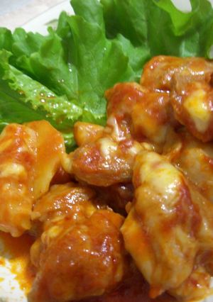 レンジで簡単！鶏とジャガイモのトマチーズ-レシピのメイン写真