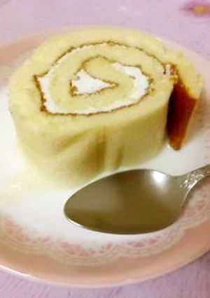 ロールケーキ（スイスロール）の牛乳がけ★-レシピのメイン写真