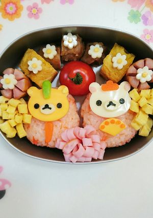 キャラ弁♪チーズで簡単リラックマのお雛様-レシピのメイン写真