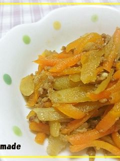 挽き肉とゴボウの炒め煮-レシピのメイン写真