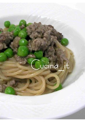 挽肉とグリーンピースのスパゲッティ-レシピのメイン写真
