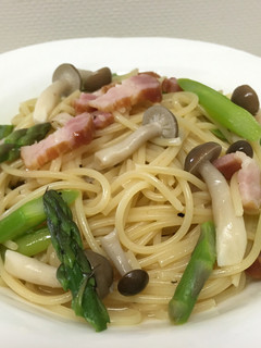 アスパラとベーコンのスープパスタ 10分-レシピのメイン写真
