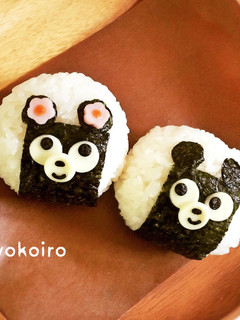 クマちゃん&桜のおにぎり♡簡単☆キャラ弁-レシピのメイン写真