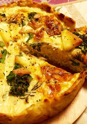 自慢のポテト生地キッシュ☆春野菜と桜エビ-レシピのメイン写真