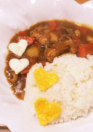 一手間でハートカレー-レシピのメイン写真