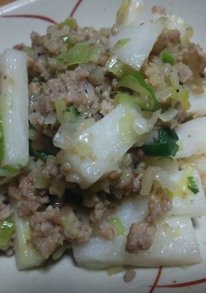 ご飯がすすむ♪長芋と豚ミンチの塩炒め-レシピのメイン写真