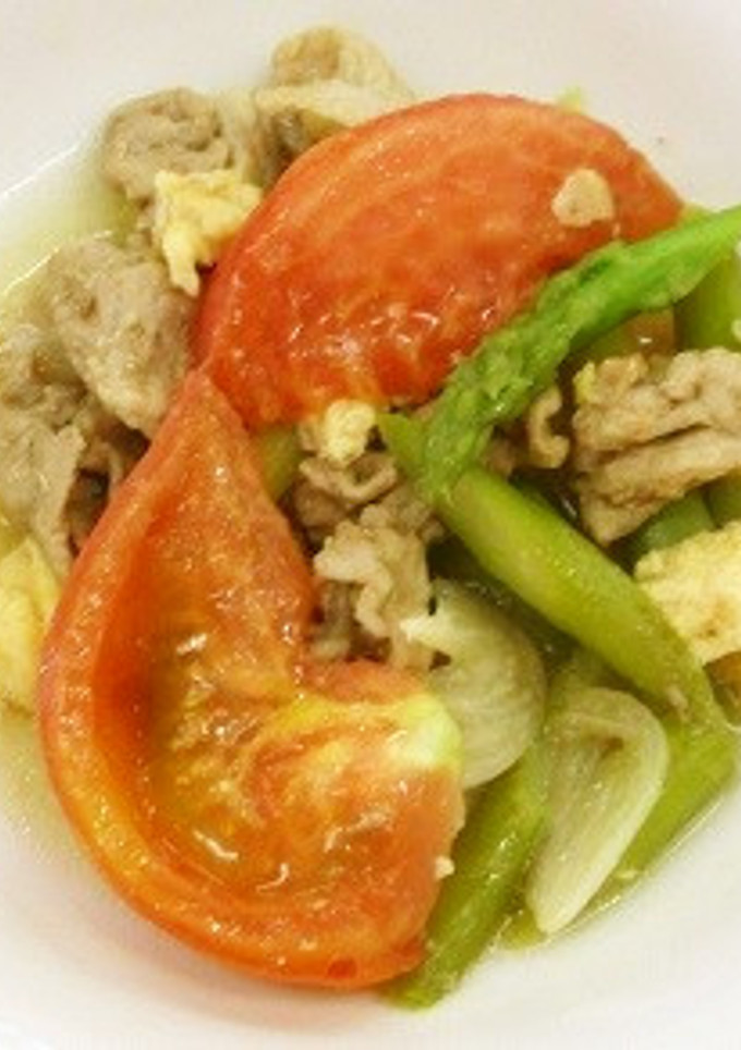 アスパラガスとトマトの中華炒め-レシピのメイン写真