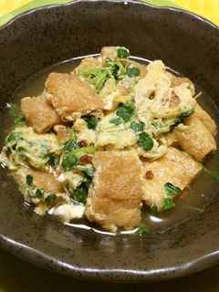 油揚げとかいわれの卵とじ-レシピのメイン写真
