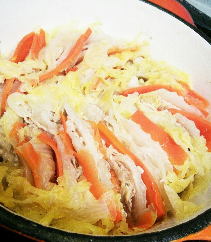 白菜と人参、豚肉の重ね蒸し鍋☆-レシピのメイン写真