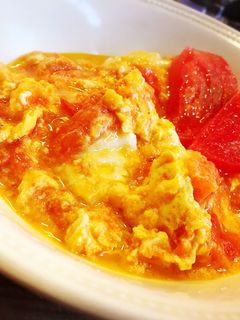 簡単イタリアン風トマトの卵とじ-レシピのメイン写真