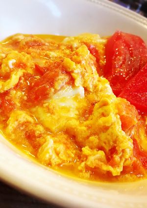 簡単イタリアン風トマトの卵とじ-レシピのメイン写真