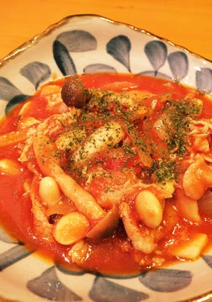 簡単!豚肉ときのこのトマト煮込み-レシピのメイン写真