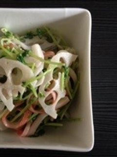 豆苗とレンコンのからし和えサラダ-レシピのメイン写真