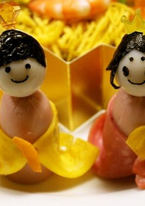 魚肉ソーセージで簡単♡お雛様とお内裏様-レシピのメイン写真