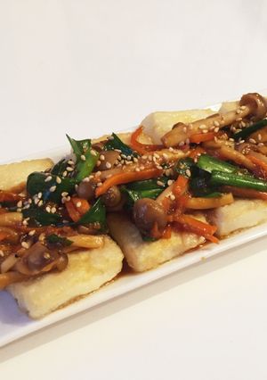 ごはんがすすむ！甘辛味噌の豆腐ステーキ-レシピのメイン写真
