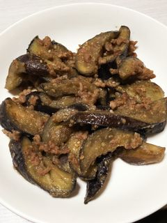 茄子とひき肉の胡麻味噌炒め-レシピのメイン写真