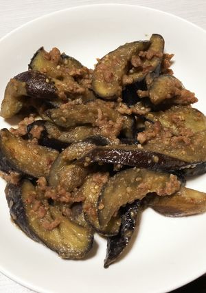 茄子とひき肉の胡麻味噌炒め-レシピのメイン写真