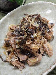 ダシを取った後の昆布と豚肉の炒め物-レシピのメイン写真