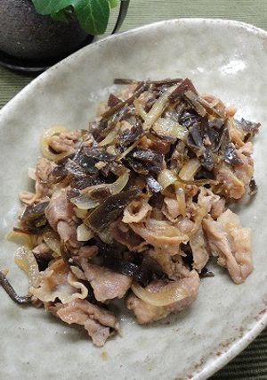 ダシを取った後の昆布と豚肉の炒め物-レシピのメイン写真