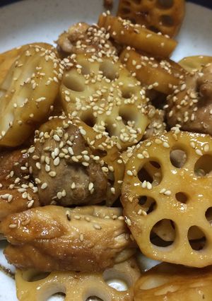 鳥モモ肉と蓮根の甘酢炒め-レシピのメイン写真