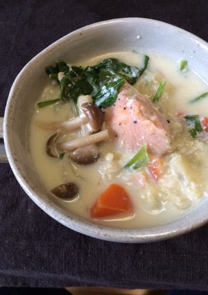 豆腐クリームの鮭ほうれん草かぶシチュー-レシピのメイン写真