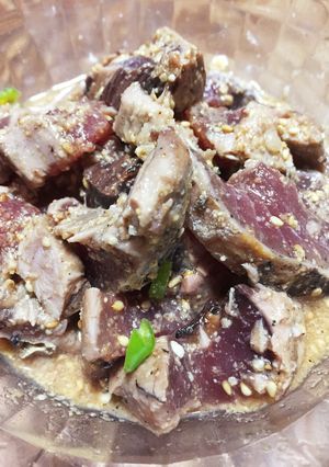 カツオのタタキ ゴマダレ-レシピのメイン写真