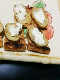 いぶりがっこの油揚げカナッペ 糖質制限-レシピのメイン写真