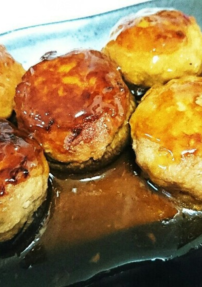 簡単♪陣笠煮(椎茸の肉詰め、和風あん)-レシピのメイン写真
