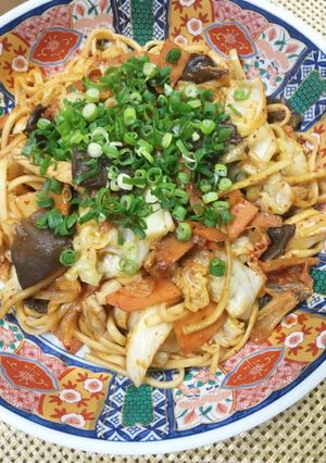 スタミナUP！カサ増し！豚キムチ焼うどん-レシピのメイン写真