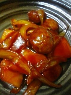 ミートボールとかぼちゃのケチャップ煮-レシピのメイン写真