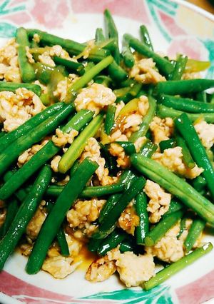 ニンニクの芽アンドいんげんカレー風味-レシピのメイン写真