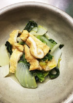白菜とお揚げさんの蒸し煮(塩麹)-レシピのメイン写真