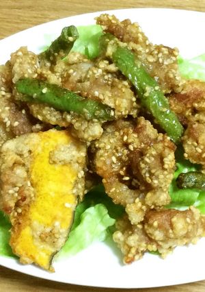 ポリ袋で簡単☆豚肉と野菜の胡麻唐揚げ♬-レシピのメイン写真