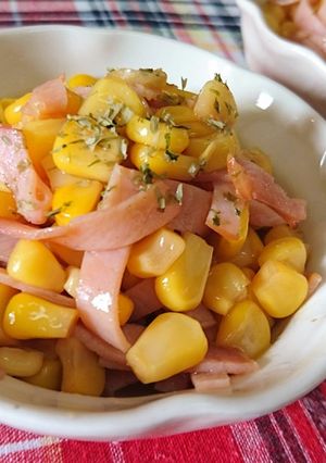 1分★子供喜ぶ【ハムコーンバター】♪-レシピのメイン写真