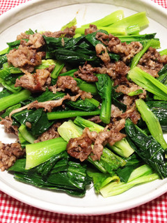 小松菜と牛肉の炒め物-レシピのメイン写真