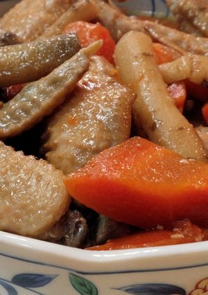圧力鍋で簡単♪鶏手羽の味噌牛蒡煮-レシピのメイン写真