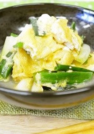 わけぎと油揚げの卵とじ-レシピのメイン写真