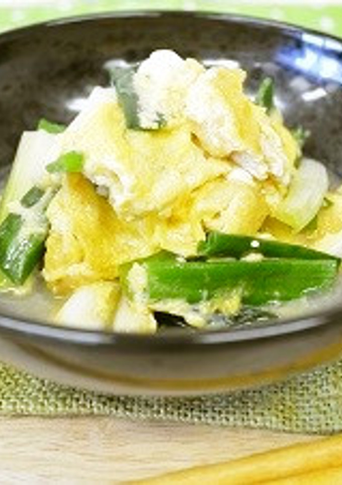 わけぎと油揚げの卵とじ-レシピのメイン写真