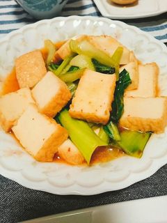 厚揚げとチンゲン菜◎ピリ炒め♪-レシピのメイン写真