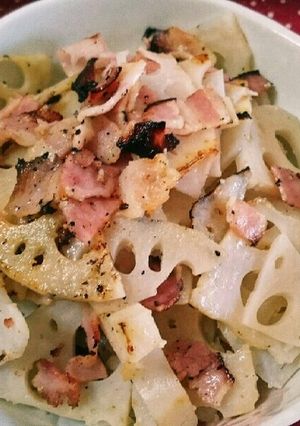 蓮根とベーコンのにんにくバター醤油-レシピのメイン写真