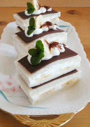 ショートケーキ風♪チョコバナナサンド-レシピのメイン写真