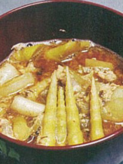 たけのこ汁(根曲り竹の味噌汁)-レシピのメイン写真