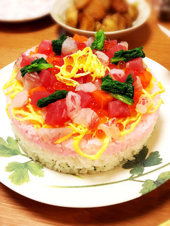 ひな祭り♡ひし餅風ちらし寿司ケーキ-レシピのメイン写真