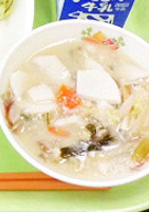 大豆でまろやか！野菜たっぷり給食「呉汁」-レシピのメイン写真